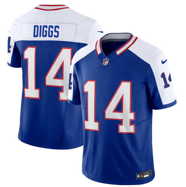 Men's Buffalo Bills #14 Stefon Diggs Blue/White 2023 F.U.S.E. Throwback Vapor Untouchable Limited Football Stitched Jersey